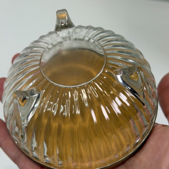 Vintage Art Deco MCM Powder Glass Jar Trinket Metal Lid Grannycore Lot of 2 - Picture 15 of 16